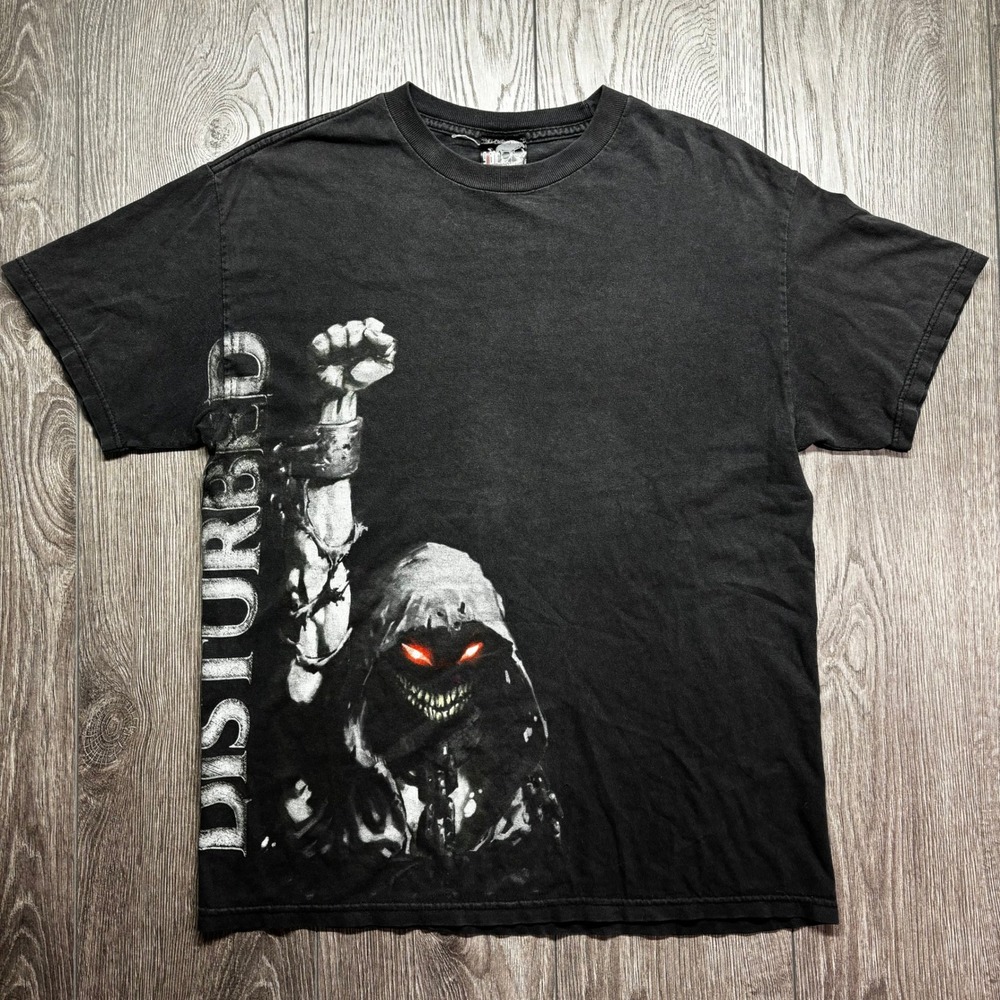 Vintage Disturbed Band Shirt Mens Medium Black Giant Tag Decided Nu Metal